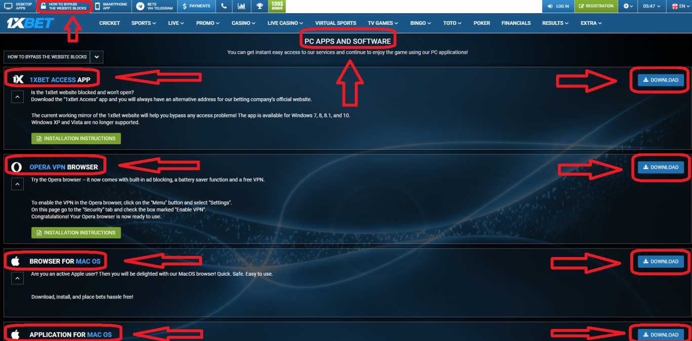 Download 1xBet App for Windows